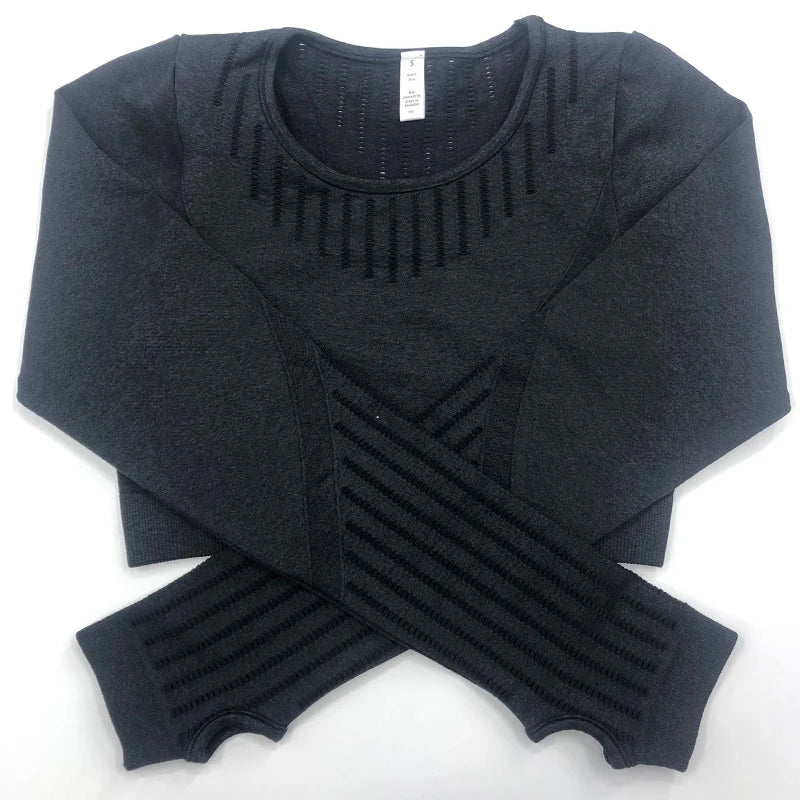 2021 New Active Wear Sets Women Workout Clothes Gym Wear Tracksuits Yoga Jogging Track Outfit Legging Long Sleeves Shirts Suits