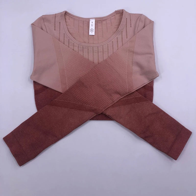 2021 New Active Wear Sets Women Workout Clothes Gym Wear Tracksuits Yoga Jogging Track Outfit Legging Long Sleeves Shirts Suits