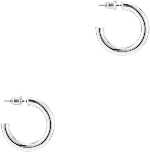 14K Gold Plated Lightweight Hoop Earrings for Women, Infinity Hoops
