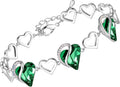 Infinity Love Heart Gift Bracelet for Women, Birthstone or Healing Stone Crystal, Silver Tone Birthday Jewelry for Her, Mom, and Wife, 7-Inch Chain and 2-Inch Extender